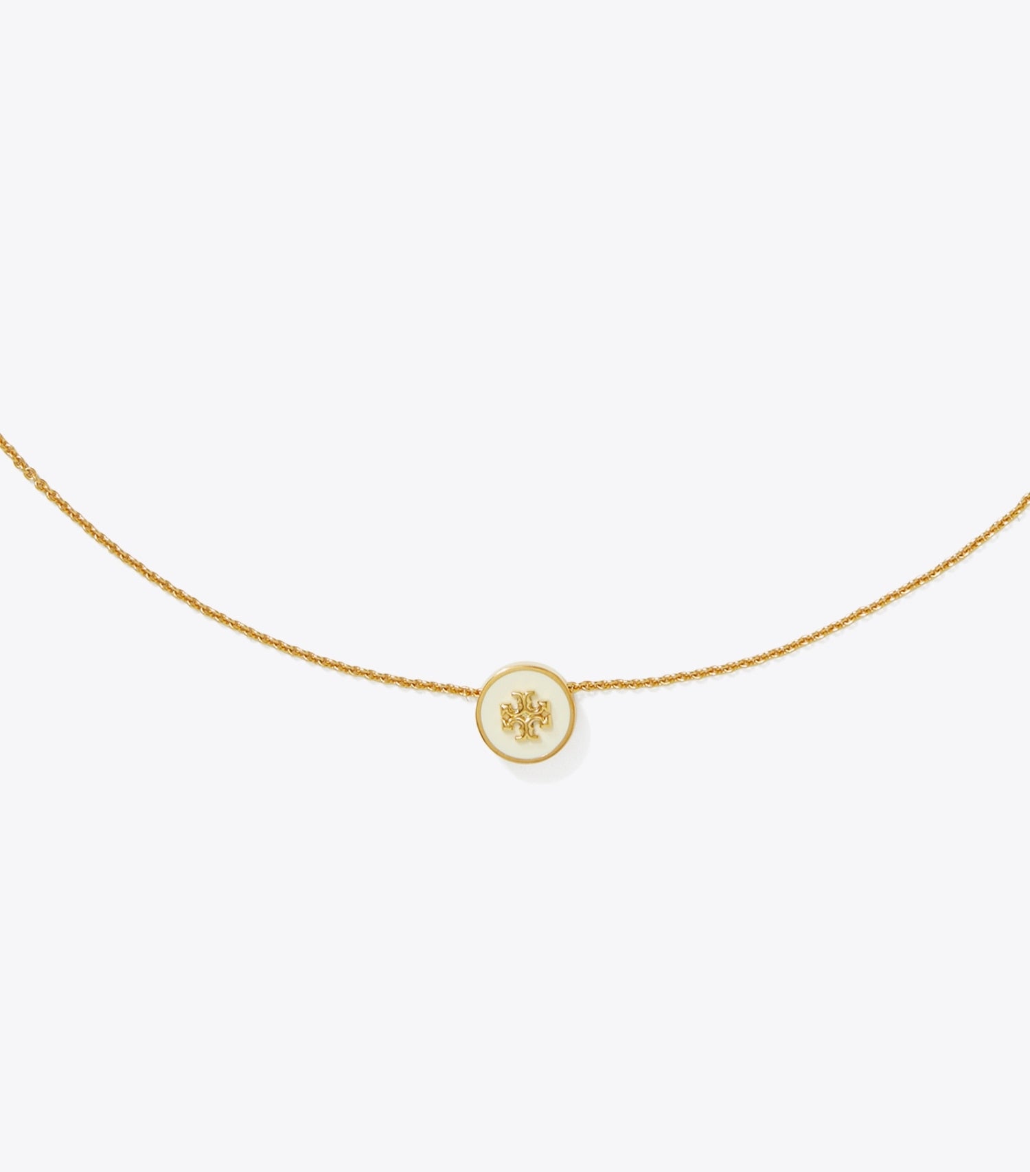 Tory Burch Icon Enamel Pendant Necklace - Tory Gold / New Ivory