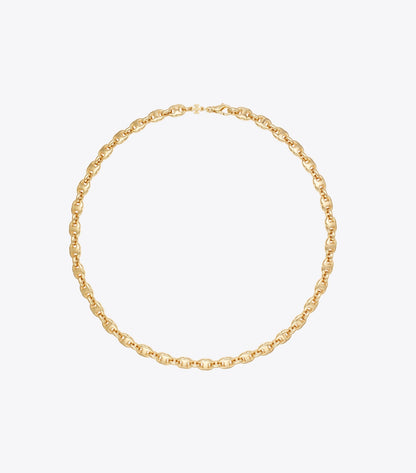 Tory Burch Gemini Link Delicate Necklace - Light Brass