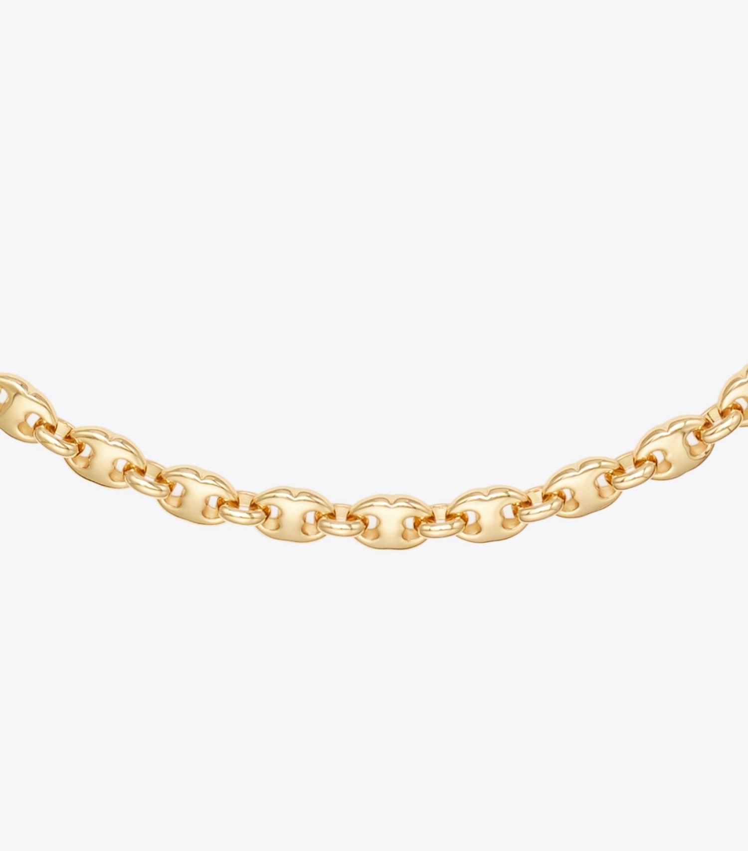 Tory Burch Gemini Link Delicate Necklace - Light Brass