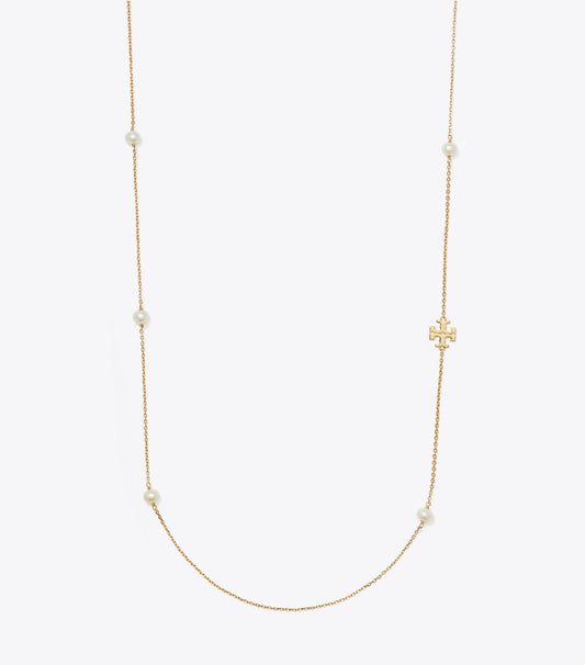 Tory Burch Moondance Long Pearl Necklace - Tory Gold / Pearl