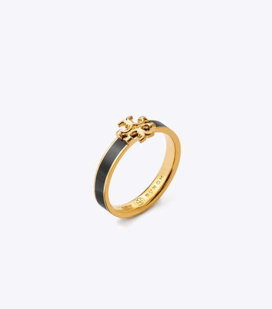 Tory Burch Icon Enamel Ring - Tory Gold / Black