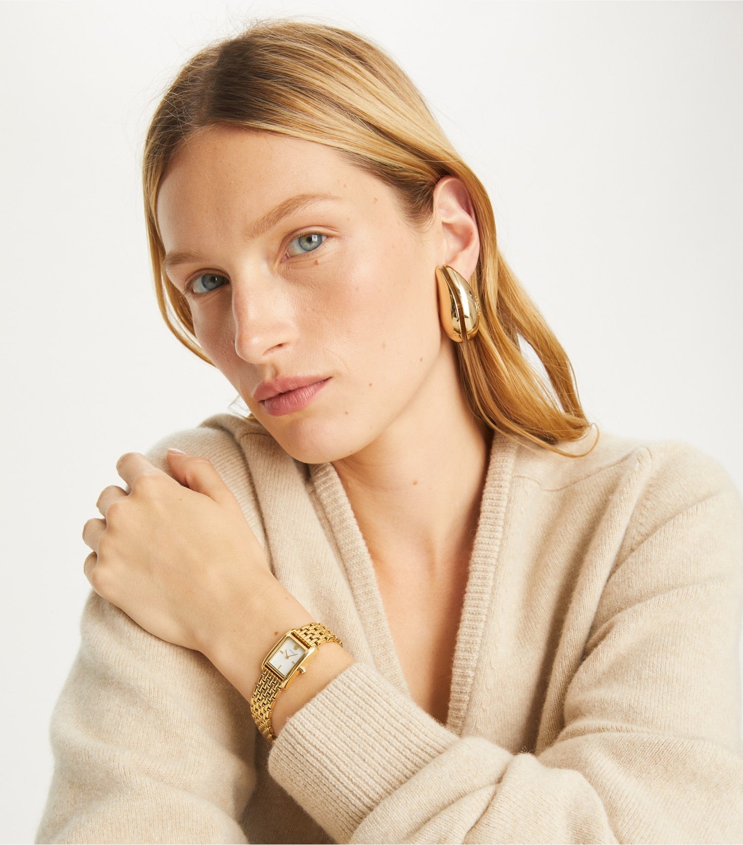 Tory Burch Small Eleanor Watch - White Mop/Gold