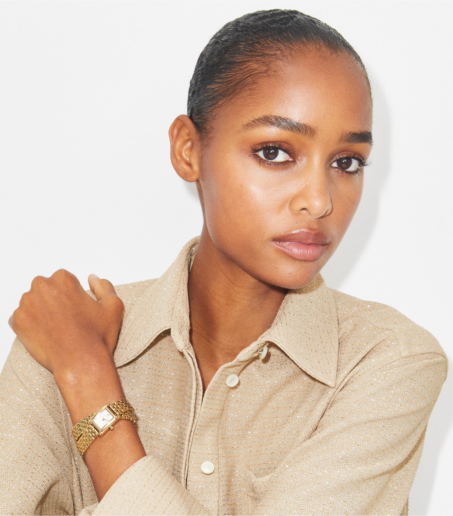 Tory Burch Mini Eleanor Double Wrap Watch - Ivory/Gold