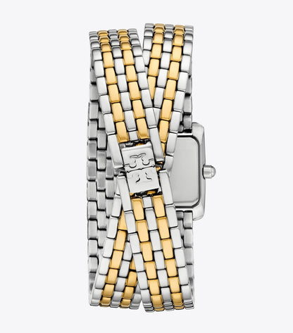 Tory Burch Mini Eleanor Double Wrap Watch - Ivory/Two-Tone