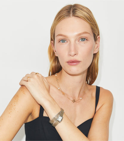 Tory Burch Mini Eleanor Double Wrap Watch - Ivory/Two-Tone