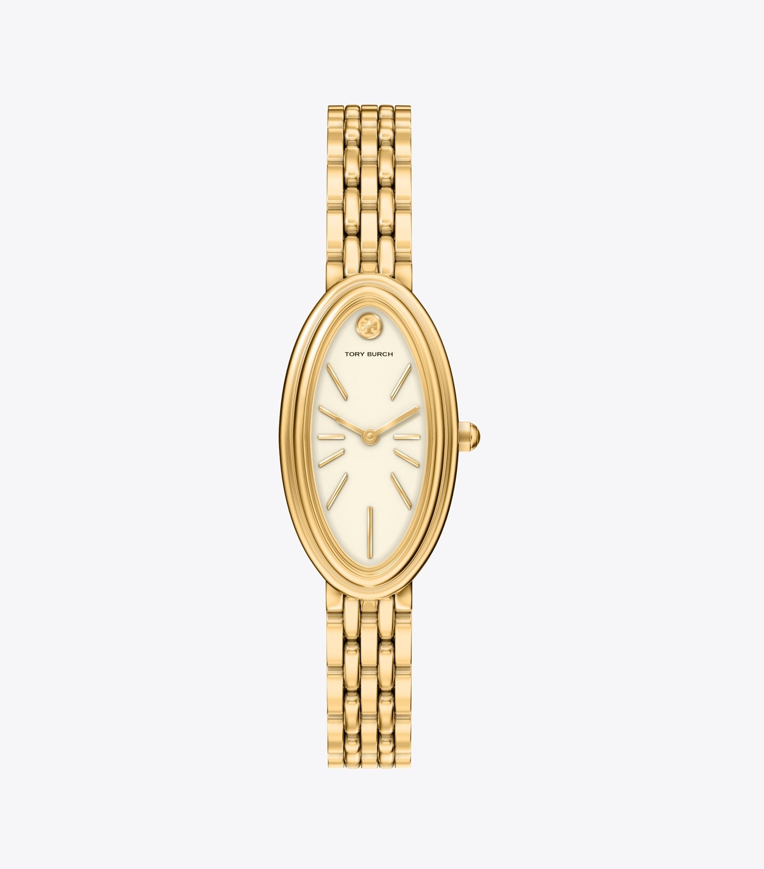 Tory Burch Elongated Oval Watch - Ivory/Gold