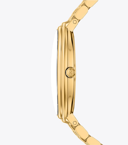 Tory Burch Elongated Oval Watch - Ivory/Gold