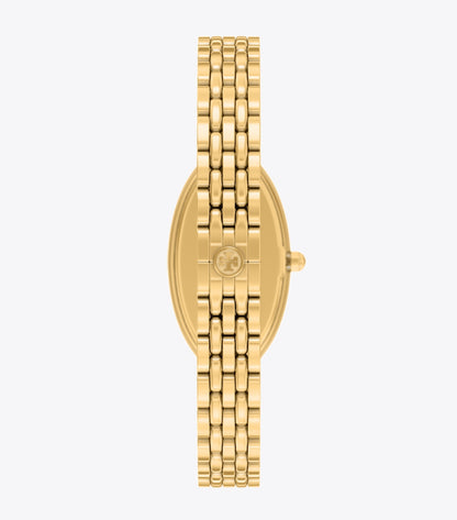 Tory Burch Elongated Oval Watch - Ivory/Gold