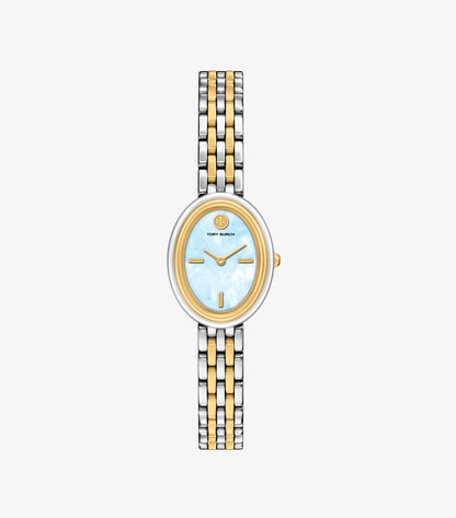 Tory Burch Oval Watch - Light Blue Mop/Gold/Two-Tone