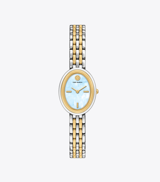 Tory Burch Oval Watch - Light Blue Mop/Gold/Two-Tone