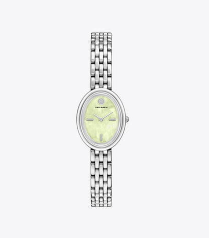 Tory Burch Oval Watch - Mint Green Mop/Silver