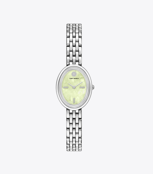 Tory Burch Oval Watch - Mint Green Mop/Silver