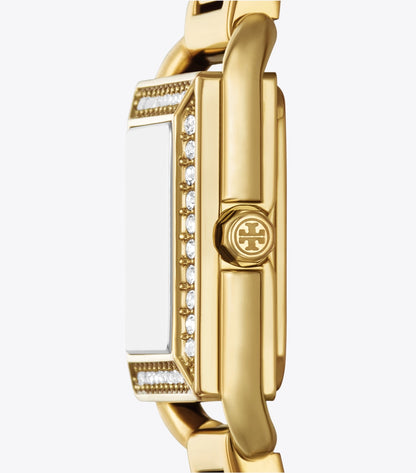 Tory Burch Small Kira Watch - Ivory/Stones/Gold