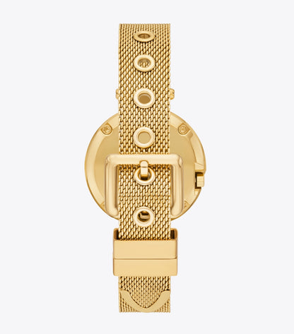 Tory Burch Small Pierced Watch - Ivory/Gold