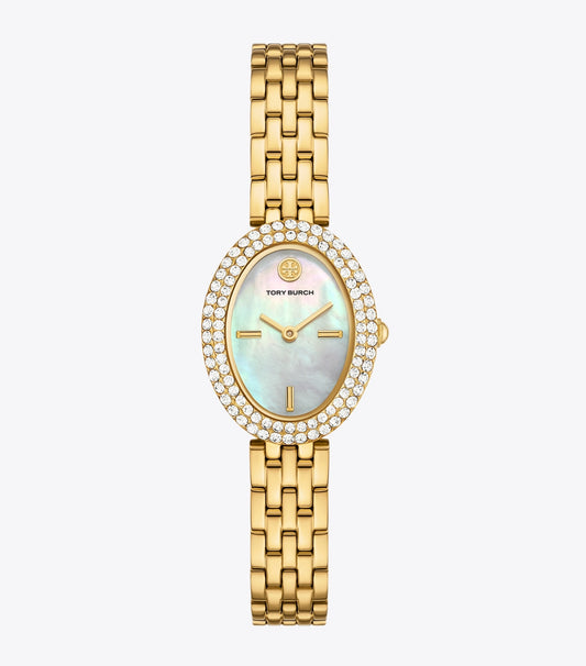 Tory Burch Oval Watch - Mop/Stones/Gold