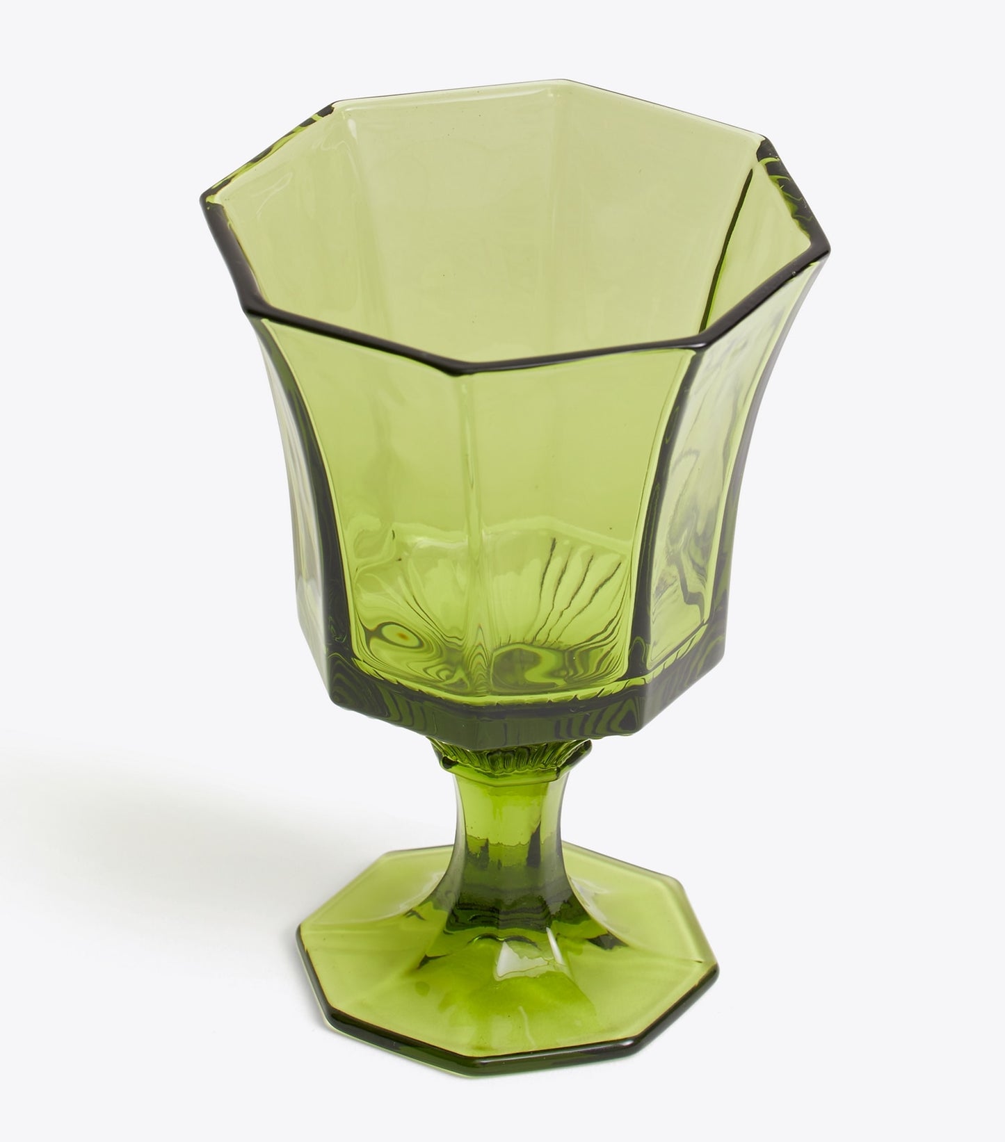 Tory Burch Pressed-Glass Water Glass, Set of 4 - Green