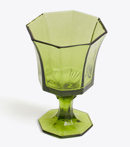 Tory Burch Pressed-Glass Water Glass, Set of 4 - Green