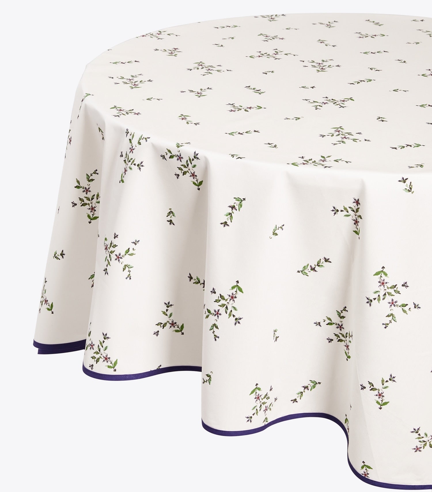 Tory Burch Jolie Fleur Round Tablecloth, 108" - New Ivory