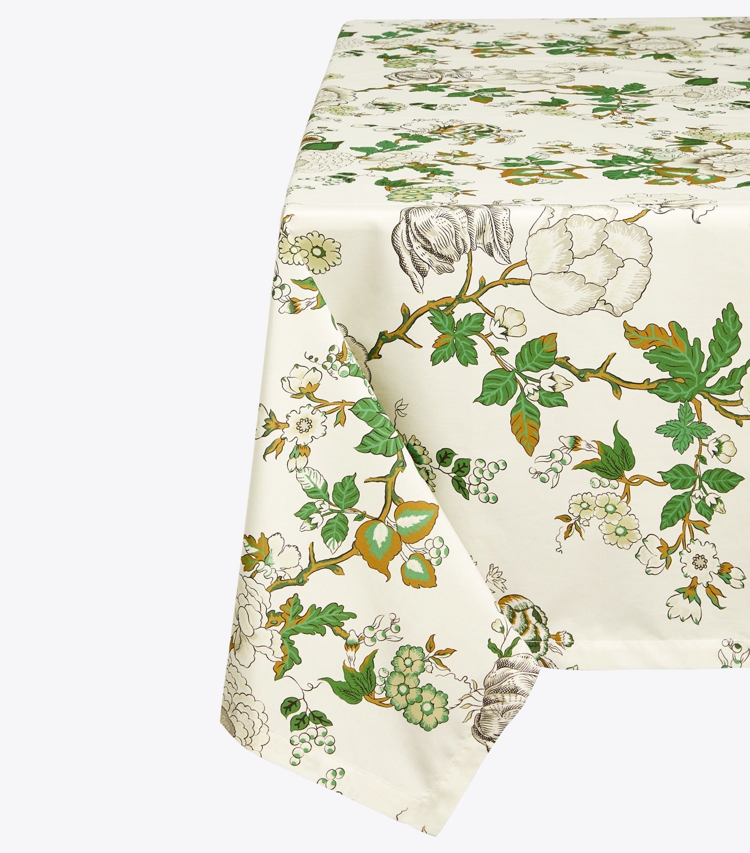 Tory Burch Happy Times Bouquet Square Tablecloth, 70" - Moss Green