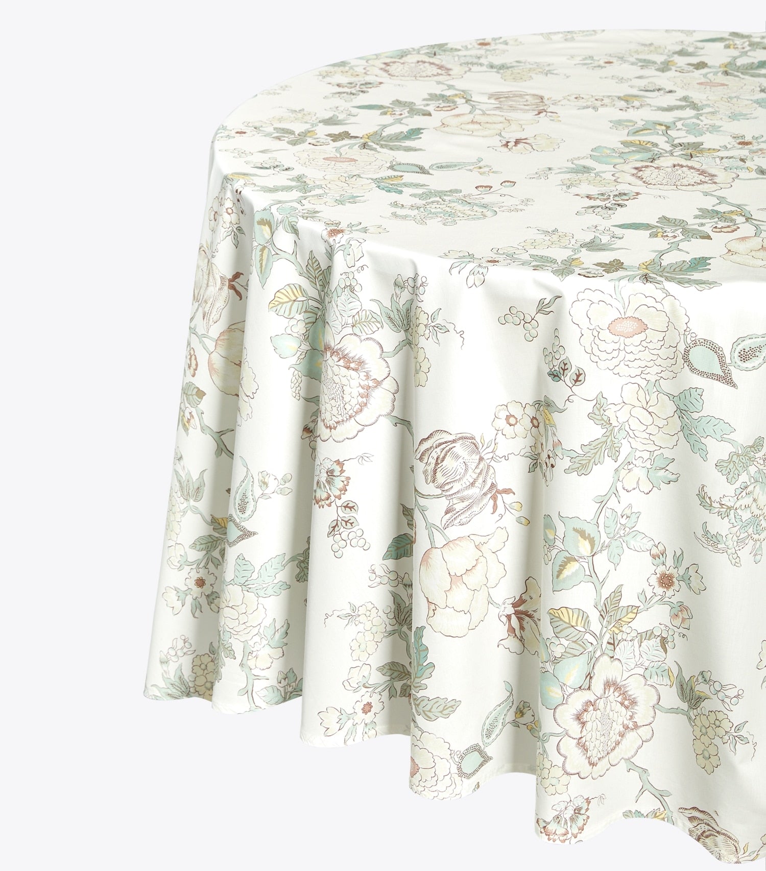 Tory Burch Happy Times Bouquet Round Tablecloth, 108" - Ivory