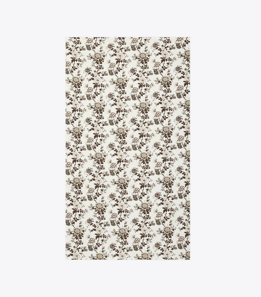 Tory Burch HAPPY TIMES BOUQUET OBLONG TABLECLOTH, 70" X 126" - Brown