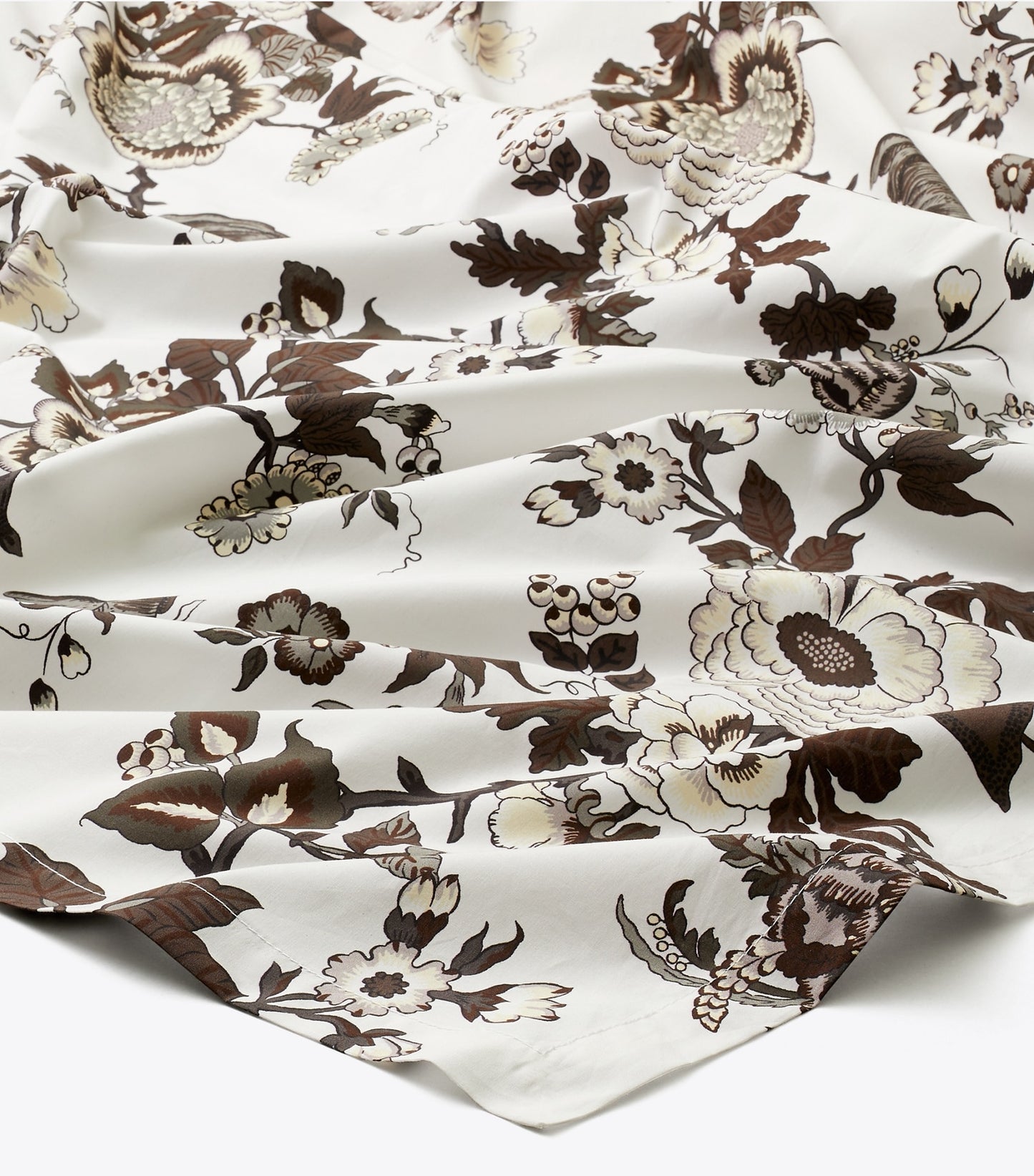 Tory Burch HAPPY TIMES BOUQUET OBLONG TABLECLOTH, 70" X 126" - Brown
