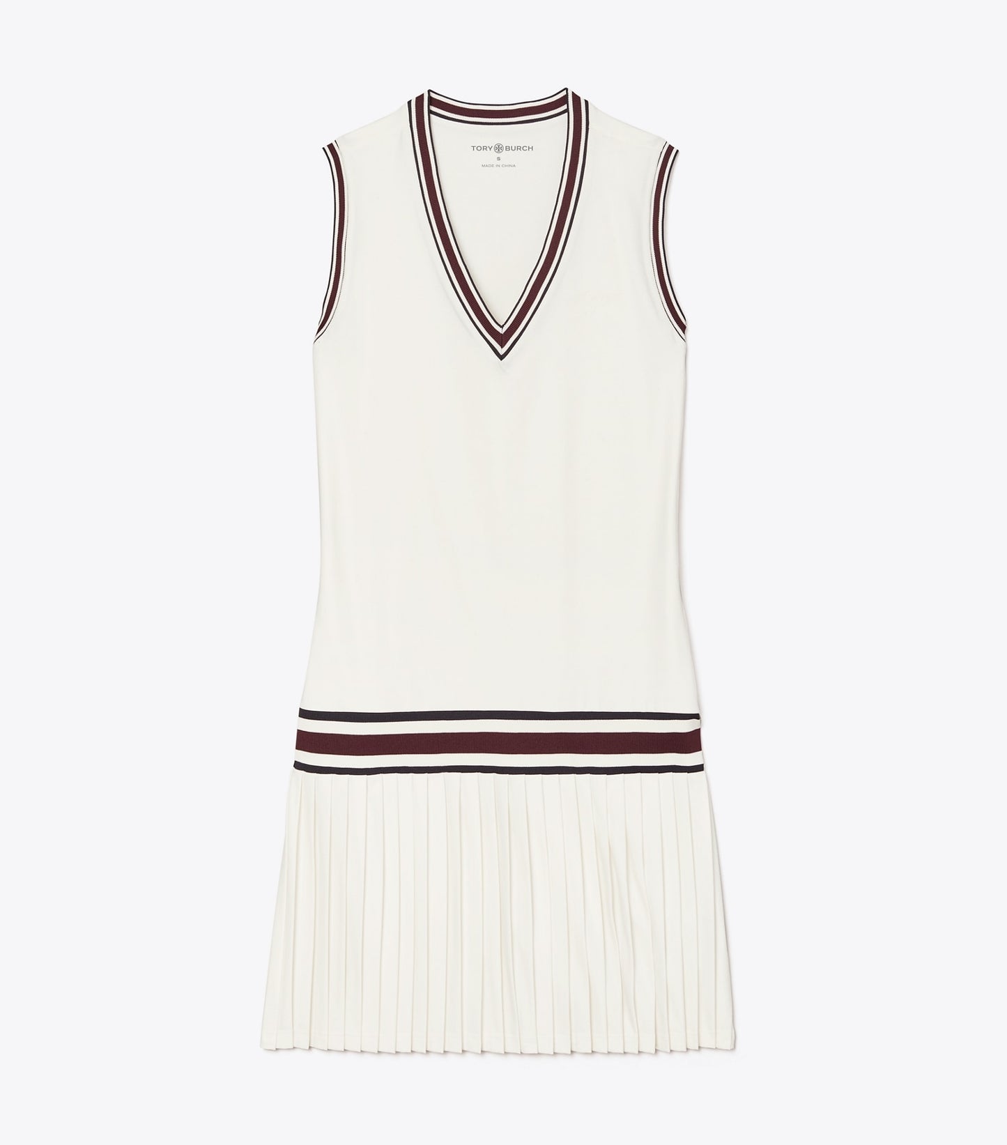Tory Burch Performance Jersey V-Neck Tennis Dress - Snow White