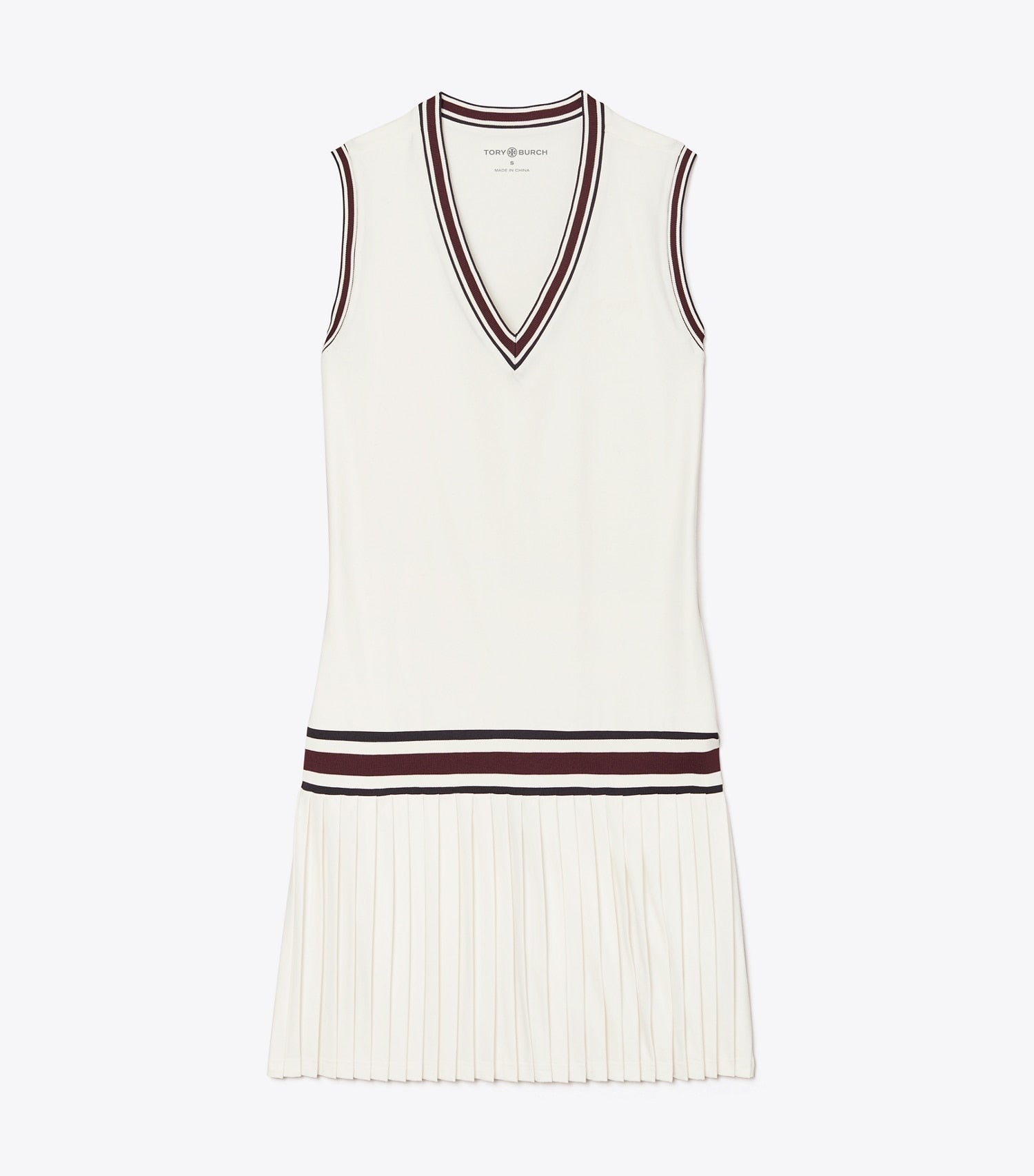 Tory Burch Performance Jersey V-Neck Tennis Dress - Snow White