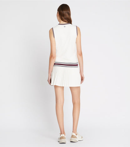 Tory Burch Performance Jersey V-Neck Tennis Dress - Snow White