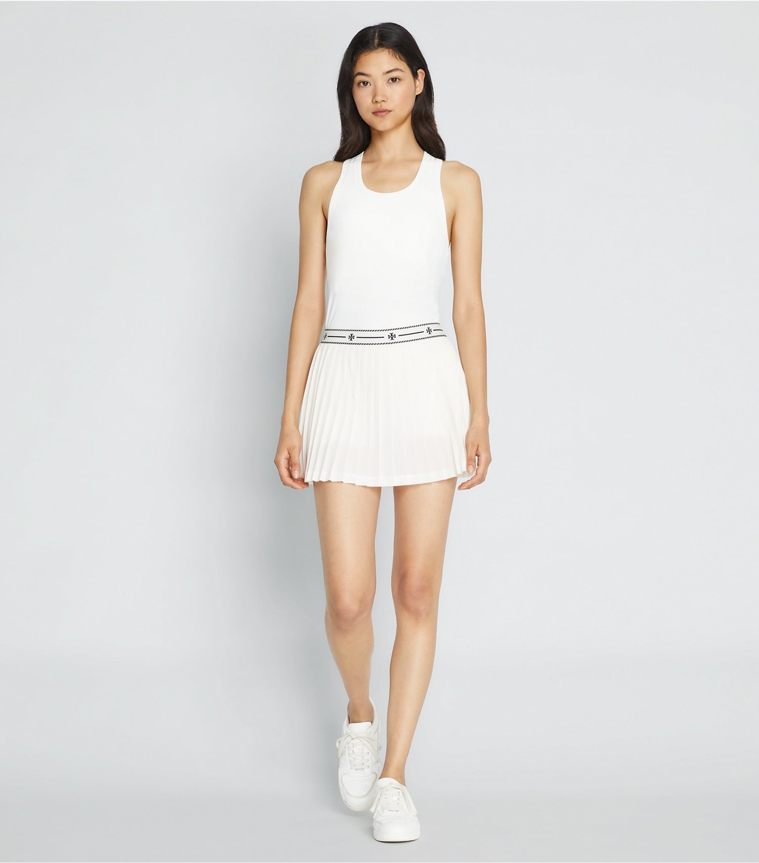 Tory Burch Mesh Pleated Tennis Skirt - Snow White
