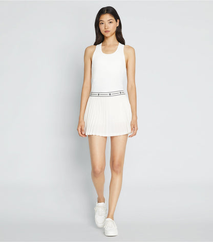 Tory Burch Mesh Pleated Tennis Skirt - Snow White