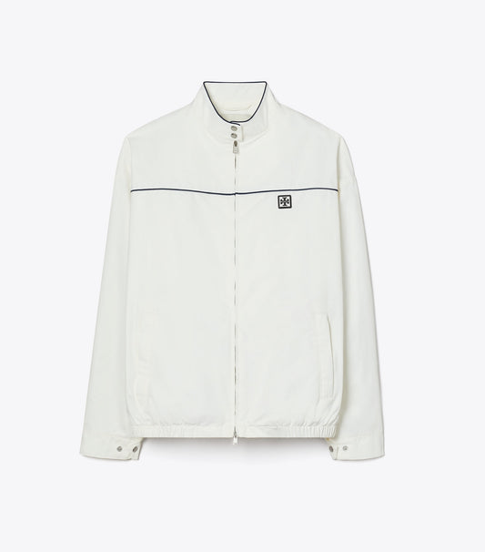 Tory Burch Oversized Nylon Tennis Jacket - Snow White