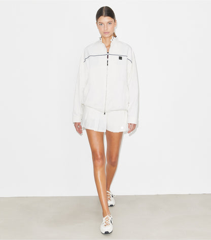 Tory Burch Oversized Nylon Tennis Jacket - Snow White