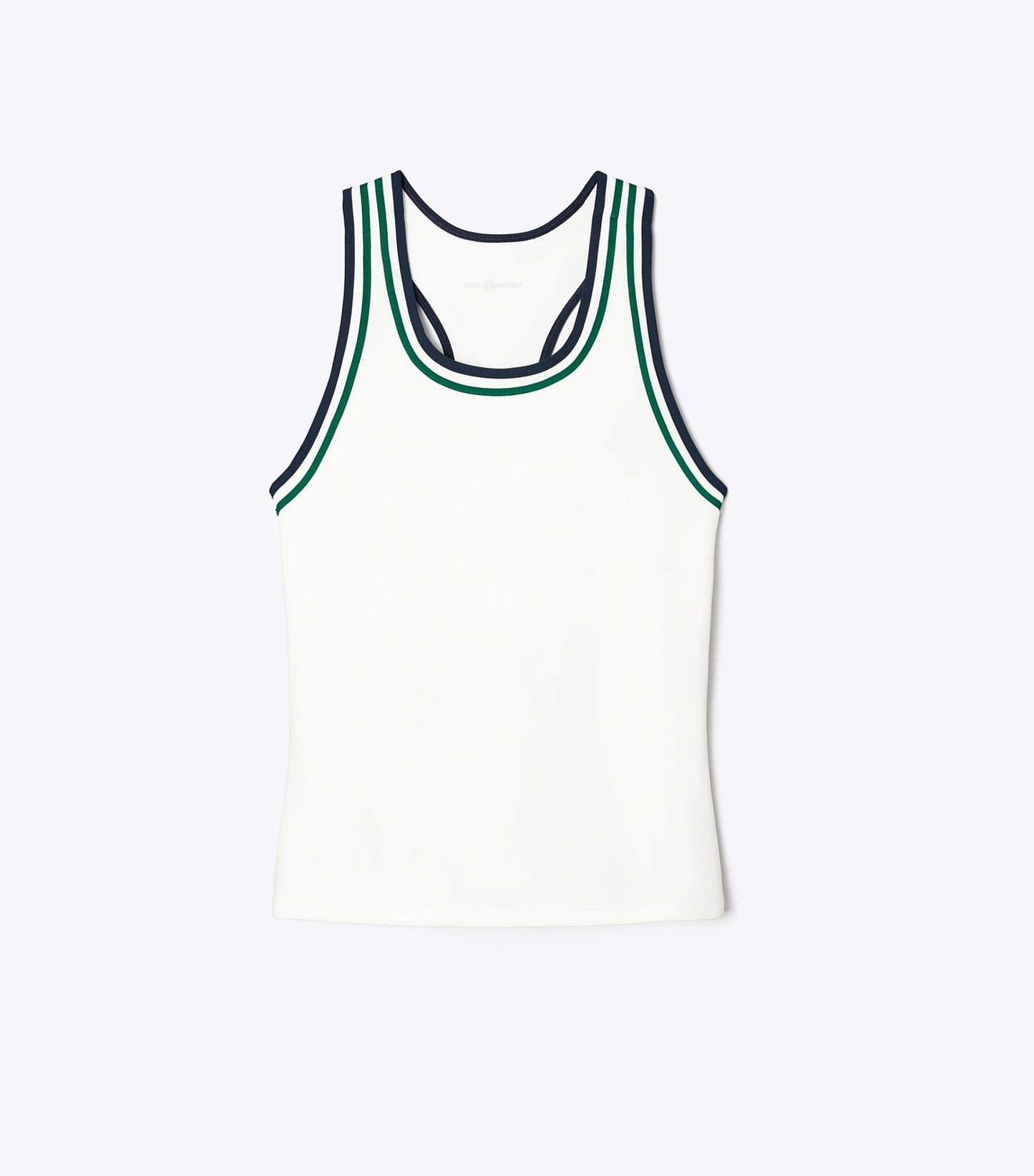 Tory Burch Performance Jersey Racerback Tennis Tank - Snow White / Evergreen