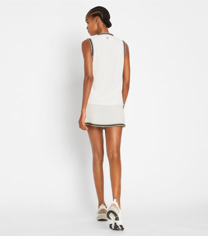 Tory Burch Tech Piqué Tennis Skirt - Snow White