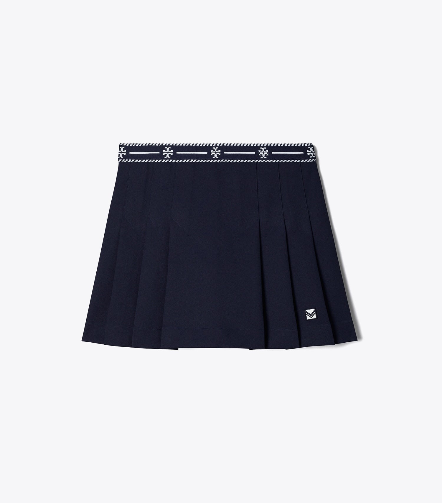 Tory Burch Tech Twill Logo Tape Tennis Skirt - Deep Navy