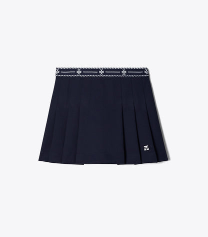 Tory Burch Tech Twill Logo Tape Tennis Skirt - Deep Navy