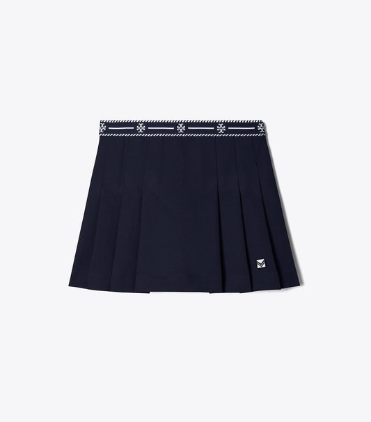 Tory Burch Tech Twill Logo Tape Tennis Skirt - Deep Navy