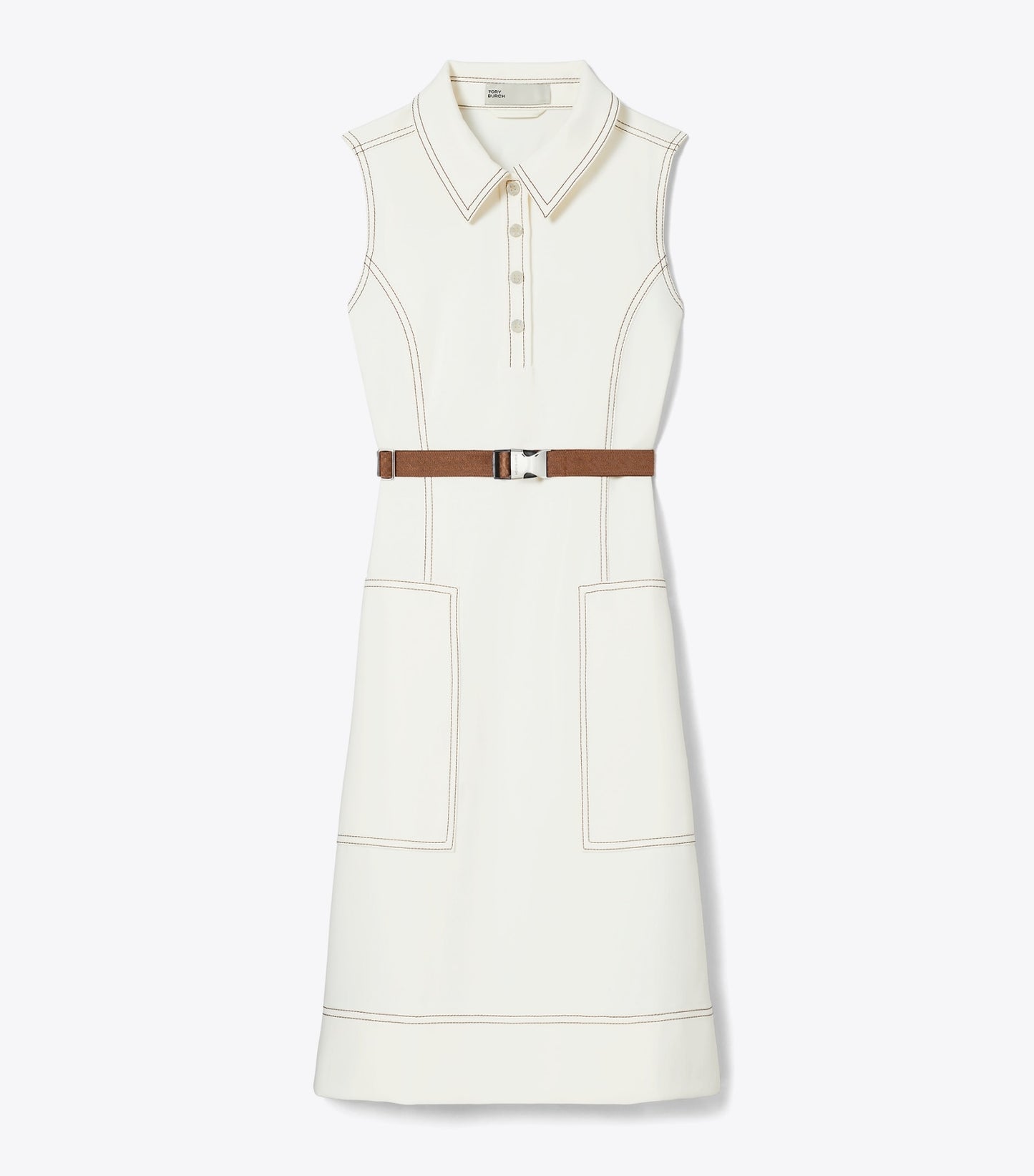 Tory Burch Pick Stitch Golf Dress - New Ivory