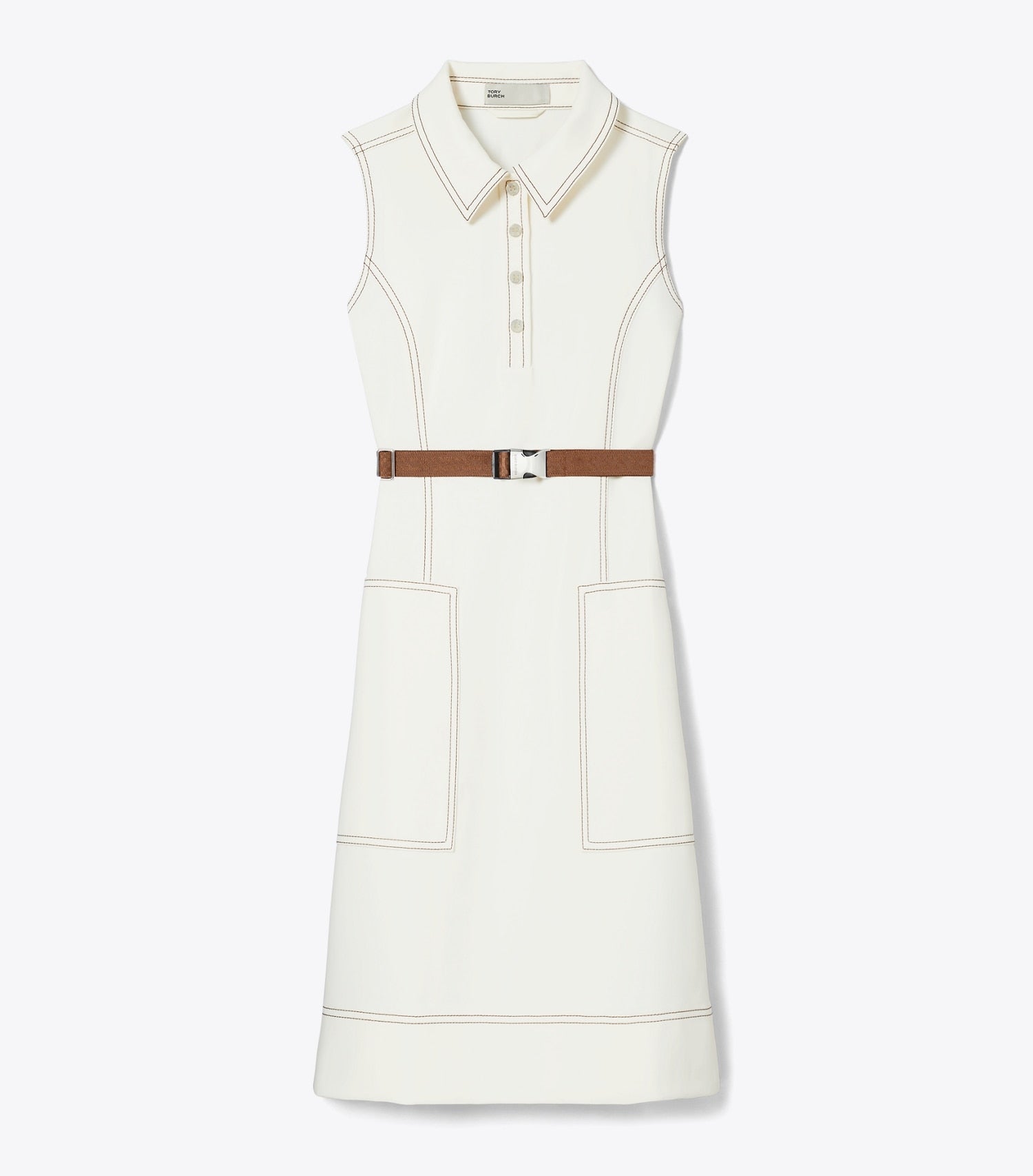 Tory Burch Pick Stitch Golf Dress - New Ivory