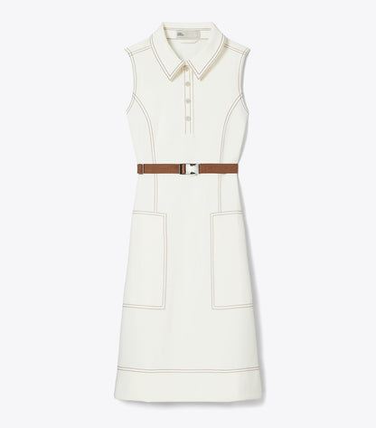 Tory Burch Pick Stitch Golf Dress - New Ivory