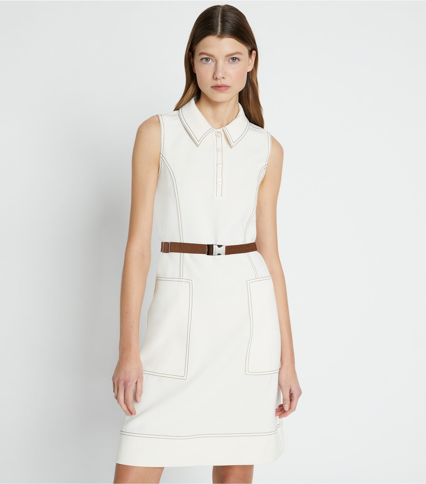 Tory Burch Pick Stitch Golf Dress - New Ivory