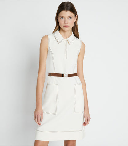 Tory Burch Pick Stitch Golf Dress - New Ivory