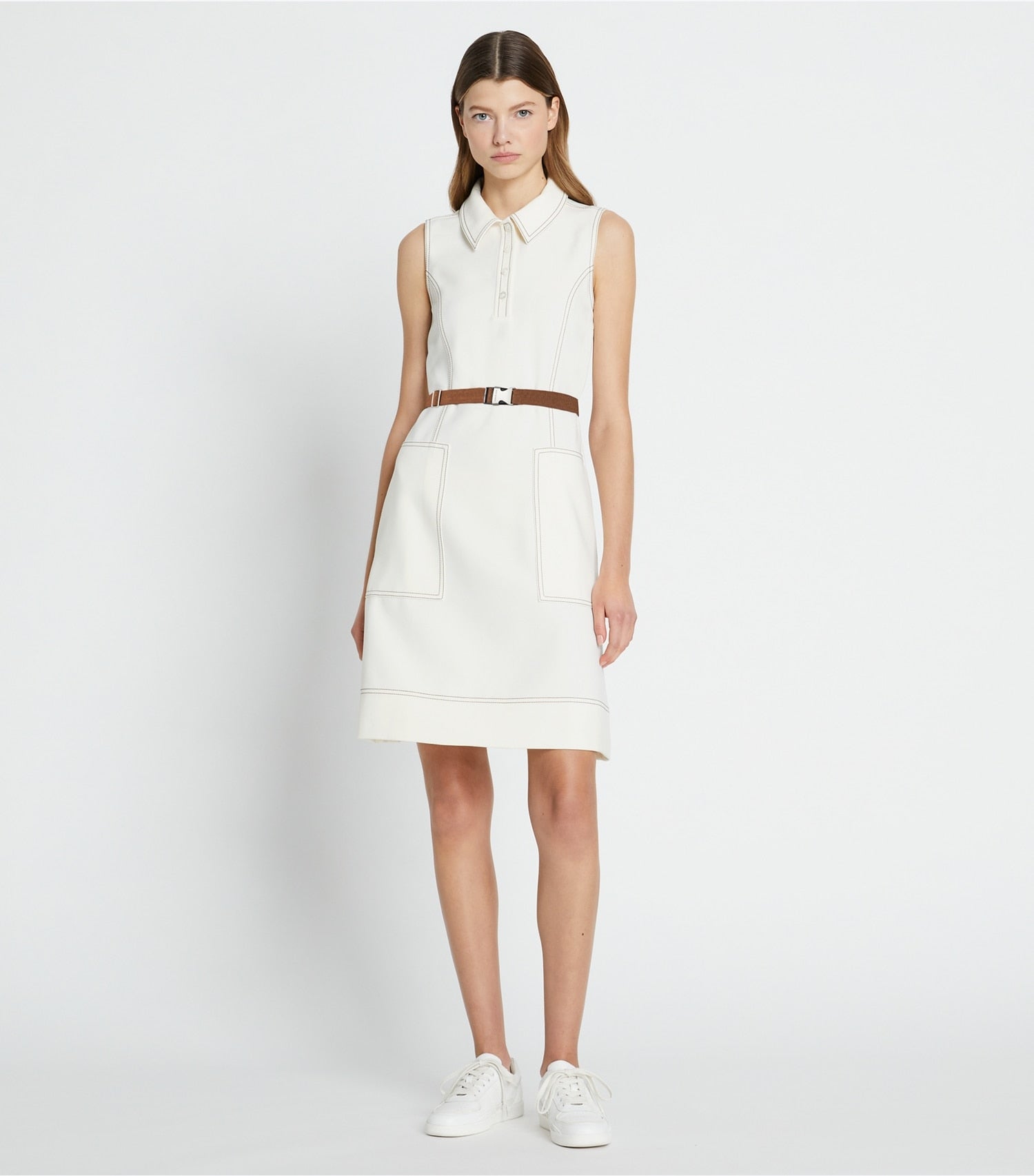 Tory Burch Pick Stitch Golf Dress - New Ivory