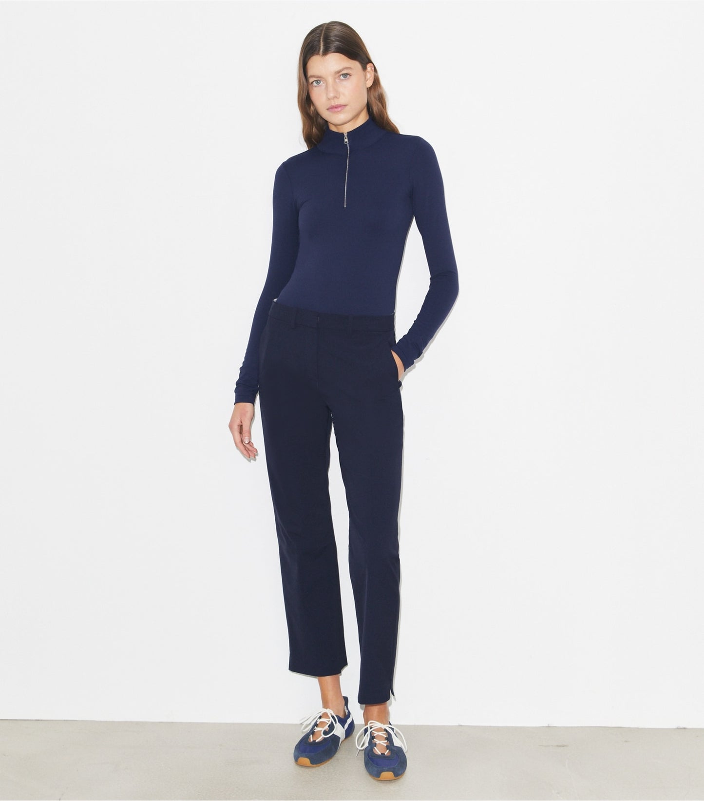 Tory Burch Cropped Stretch Golf Pant - Medium Navy