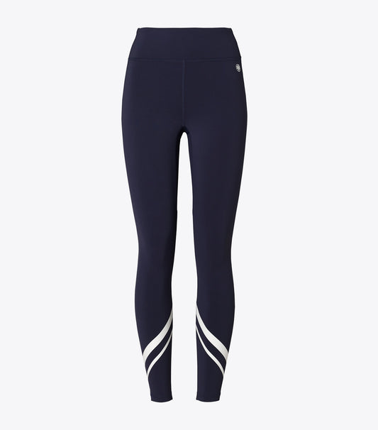 Tory Burch Weightless Chevron Legging - Tory Navy / Snow White