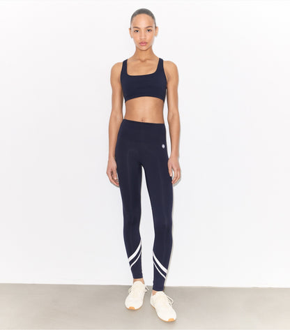 Tory Burch Weightless Chevron Legging - Tory Navy / Snow White