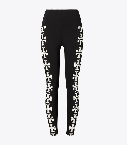 Tory Burch Compression Logo 7/8 Legging - Black T Logo Row