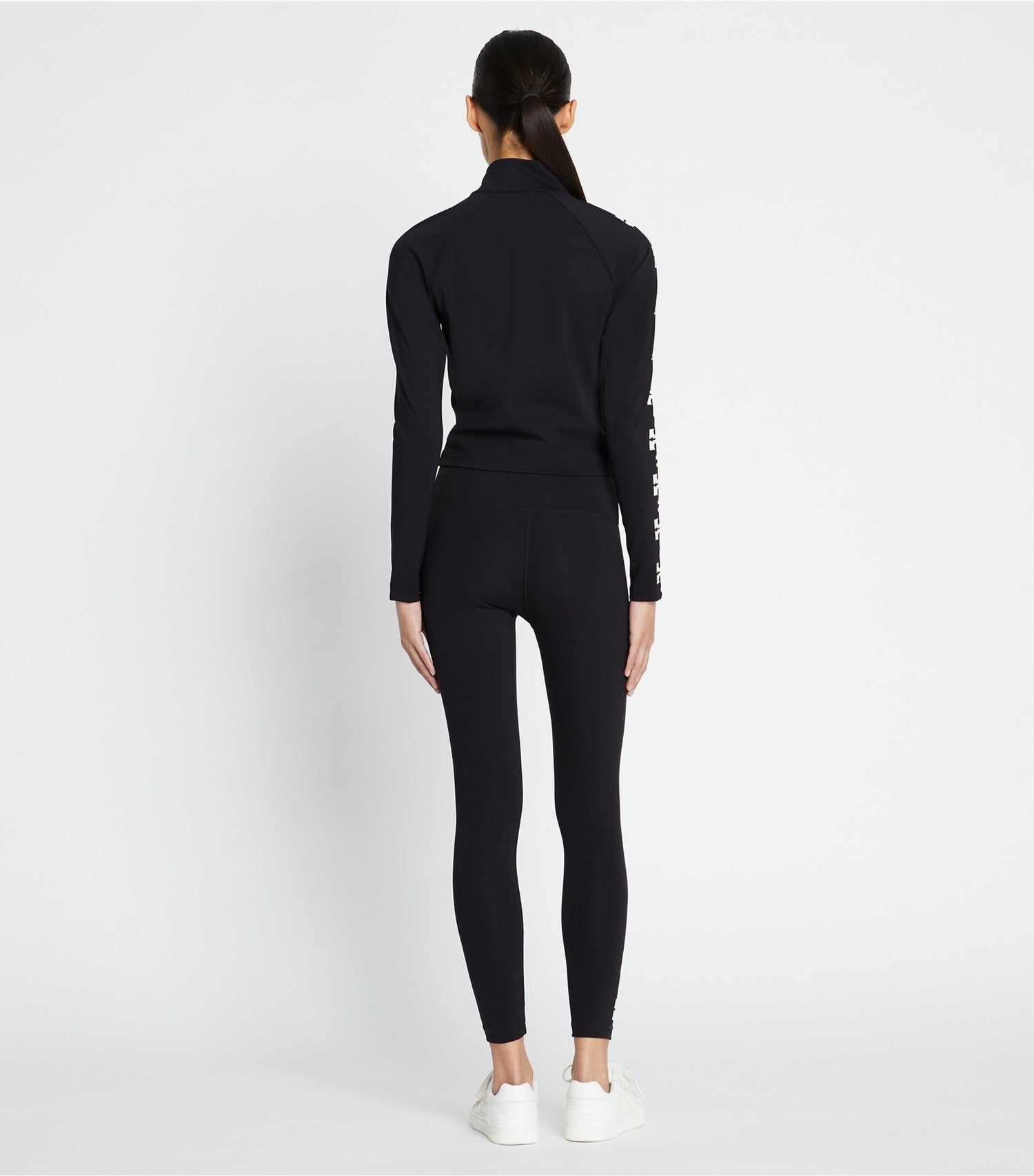 Tory Burch Compression Logo 7/8 Legging - Black T Logo Row