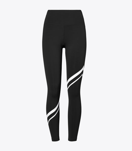 Tory Burch Sculpt Compression Diagonal Chevron Legging - Sport Black
